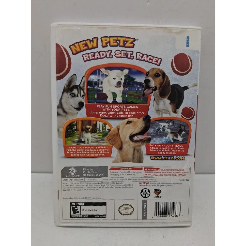Petz Sports Nintendo Wii Game Ubisoft Dog Racing Agility RVL P RG8E